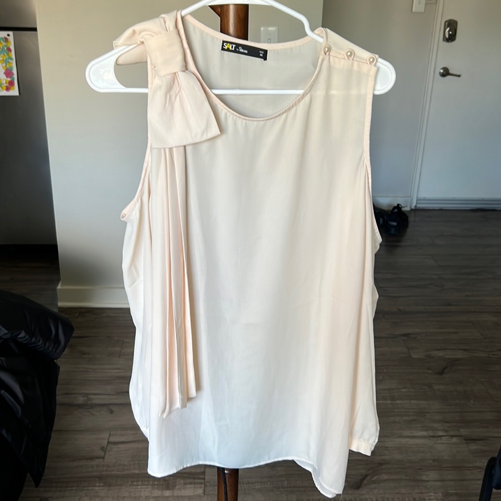 Beautiful bow and tie detailed, cold shoulder/ peek a boo top